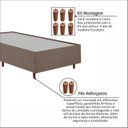 Ver mais imagens de Kit Cama Box Solteiro + Cabeceira Estofada em Madeira Maciça Curva Provençal com Capitonê Marrom
