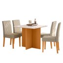 Ver imagem 2 de Conjunto Sala de Jantar Mesa 90x90 com 4 Cadeiras Helo Jade