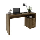 Ver imagem 3 de Escrivaninha Mesa Escritório com ME4130 2 Gavetas 135cm Nogal Marrom