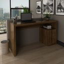 Ver imagem 1 de Escrivaninha Mesa Escritório com ME4130 2 Gavetas 135cm Nogal Marrom