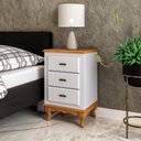 Ver imagem 4 de Mesa de Cabeceira Clássica 3 Gavetas Pés Luiz Xv Mdf Madeira Branco - Imbuia