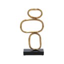 Ver imagem 1 de Escultura Abstrata em Metal Dourado Mart 34,5cm