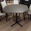 Ver imagem 3 de Mesa para Reunião e Cozinha com Octogonal Realme 90x90cm Chumbol/preto