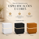 Ver imagem 5 de Mesa de Cabeceira 60cm com LED 100% MDF 2 Gavetas Lumiar Linha Alta Moderna Lateral:Naturalle