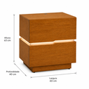 Ver imagem 4 de Mesa de Cabeceira 60cm com LED 100% MDF 2 Gavetas Lumiar Linha Alta Moderna Lateral:Naturalle