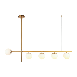Luminária Pendente Lustre Jabuticaba Dourado com Bolas Globos Esferas Opaco Leitoso Luxo Inl10 - 2