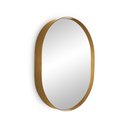 Ver imagem 2 de Espelho Decorativo Oval Para Banheiro Sala Com Moldura Dourada 50x40cm