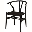 Ver imagem 1 de Cadeira Wishbone Valentina Madeira Preta Assento em Rattan Preto