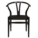 Ver imagem 2 de Cadeira Wishbone Valentina Madeira Preta Assento em Rattan Preto