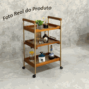 Ver imagem 3 de Carrinho Bar Bebidas para Servir Café Chá Adega Sala Estar:madeira Maciça
