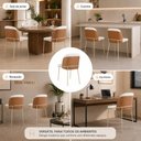 Ver imagem 5 de Kit 2 Cadeira de Jantar Estofada Ergonômica D28 Aço Carbono Aurora - Champagne | Caramelo | Palha