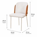 Ver imagem 2 de Kit 2 Cadeira de Jantar Estofada Ergonômica D28 Aço Carbono Aurora - Champagne | Caramelo | Palha