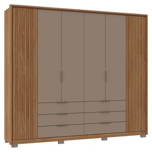 Guarda Roupa Casal Maximus 6 Portas 6 Gavetas Marrom Caemmun