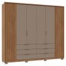 Guarda Roupa Casal Maximus 6 Portas 6 Gavetas Marrom Caemmun - 1