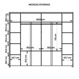 Guarda Roupa Casal Maximus 6 Portas 6 Gavetas Marrom Caemmun - 7