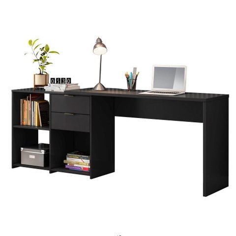 Mesa em L Para Escritório Preto Nt2060 Preto