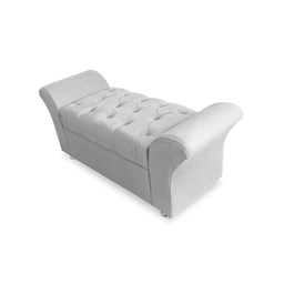 Calçadeira Baú Com Capitonê Veneza Cama Solteiro 90 cm Corano Branco DL Decor - 1