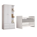 Ver imagem 2 de Jogo de Quarto Infantil Labirinto com Guarda Roupa e Berço Branco - Móveis Henn