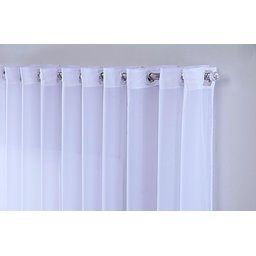 Cortina Sala Quarto Voal Liso Delicate 600x250 Transparente:branco - 2
