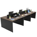 Ver imagem 4 de Estação de Trabalho Mesa Plataforma Escritório 1200x600 6 Lugares Netmobil - Nogal/preto