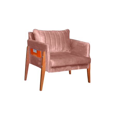 POLTRONA DECORATIVA MILÃO LUXO DORA BELA - 0125 Rosa