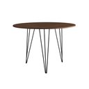 Ver imagem 2 de Mesa Sala e Jantar Redonda 90cm Amêndoa Clips 3 Pés Ferro Preto
