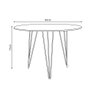 Mesa de Jantar Redonda 90cm Amêndoa Clips 3 Pés Ferro Preto - 3