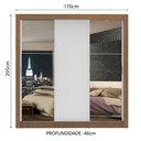 Ver imagem 3 de Guarda-Roupa Casal Madesa Lyon 3 Portas de Correr com Espelhos 2 Gavetas Rustic/Branco Cor:Rustic/Br
