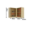 Ver imagem 4 de Armário Aéreo Cozinha 90 Cm Nanda 2 Portas Nature/arenas - Tecno Mobili