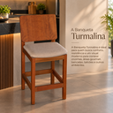 Ver imagem 5 de Banqueta Turmalina Linho Bege Sofisticado e Madeira Maciça