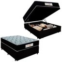 Ver imagem 3 de Cama Box Baú Casal Suede + Colchão Molas Ensacadas Sereneprime Sonnolux 138cm Preto - Suporta At