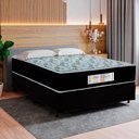 Ver imagem 1 de Cama Box Baú Casal Suede + Colchão Molas Ensacadas Sereneprime Sonnolux 138cm Preto - Suporta At