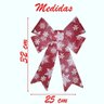 Kit 2 Enfeite Árvore Natal Laço Vermelho Flocos de Neve 32 Cm - 3