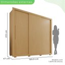 Ver imagem 4 de Guarda-Roupa Casal 3 Portas 4 Gavetas Costa Rica Marrom/Jequitiba