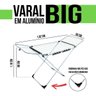 Varal Chão Abas Dobrável Grande Aluminio Super Resistente - 1