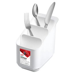 Conjunto de Pia Branco - Porta Detergente, Escorredor de Talheres e Lixeira 3l - 4