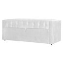 Ver imagem 3 de Conjunto Cabeçeira mais Calçadeira Baú Emma Suede Cores - DS Estofados Queen Branco