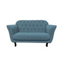Ver imagem 4 de Kit Namoradeira + 1 Poltrona Decorativa Dália Linho Azul Pés Madeira