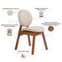 Ver imagem 6 de Cadeira para Sala de Jantar Cozinha Estofada Rattan Ibis L02 Linho Cru- Lyam Decor
