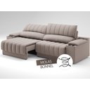 Ver imagem 6 de Sofá com Porta Copos Carregador USB Ret Rec Murano 2,30m Velosuede Bege - NETSOFAS