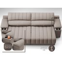 Ver imagem 2 de Sofá com Porta Copos Carregador USB Ret Rec Murano 2,30m Velosuede Bege - NETSOFAS
