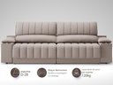 Ver imagem 4 de Sofá com Porta Copos Carregador USB Ret Rec Murano 2,30m Velosuede Bege - NETSOFAS