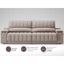 Ver imagem 4 de Sofá com Porta Copos Carregador USB Ret Rec Murano 2,30m Velosuede Bege - NETSOFAS