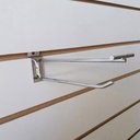 Ver imagem 3 de Kit 10 Ganchos 20cm Cabide Expositor para Painel Canaletado Cromado