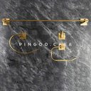 Ver imagem 2 de Acessórios para Banheiro Quadrado 4 peças São Francisco Pingoo.casa - Dourado