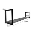 Ver imagem 5 de Prateleira de Ferro e Madeira Industrial de Parede Style 1 Prateleira 120cm Tabaco e Preto