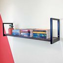 Ver imagem 2 de Prateleira de Ferro e Madeira Industrial de Parede Style 1 Prateleira 120cm Tabaco e Preto