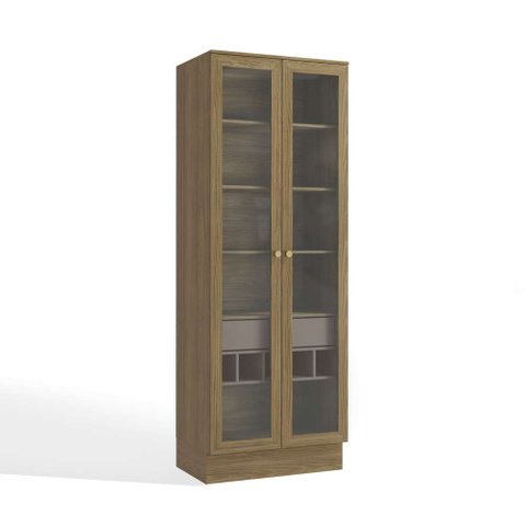 Cristaleira Cozinha Botanic 80cm 02 Portas M628 Kappesberg - Nogueira/fendi