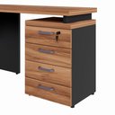 Ver imagem 7 de Mesa em L para Escritório com Gaveteiro Contemporâneo 4 Gavetas 150cm Nogal com Preto F5 Office
