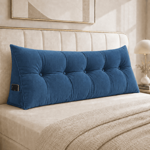 Almofada Encosto Triangular Cama Leitura Cabeceira Suede